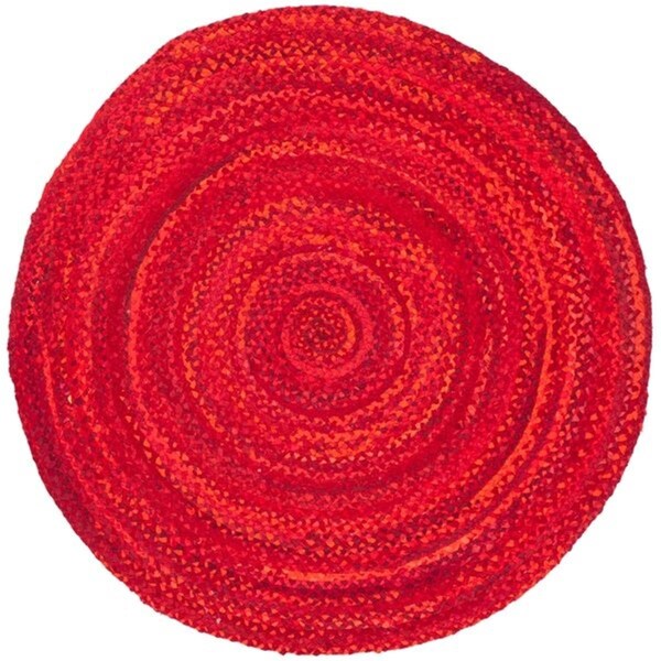 Safavieh Braided Global Round Hand-Woven RugsRed 4 x 4 ft. - BRD452Q-4R
