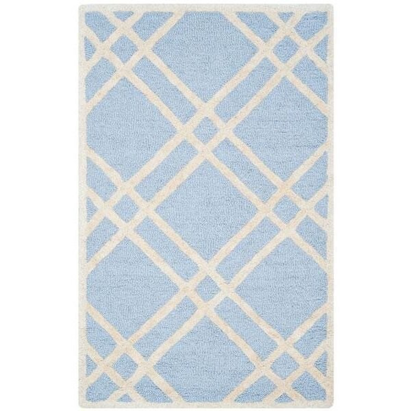 Safavieh Cambridge Accent Hand Tufted Rug, Light Blue and Ivory - 2 ft.-6 in. x 4 ft. - CAM142A-24