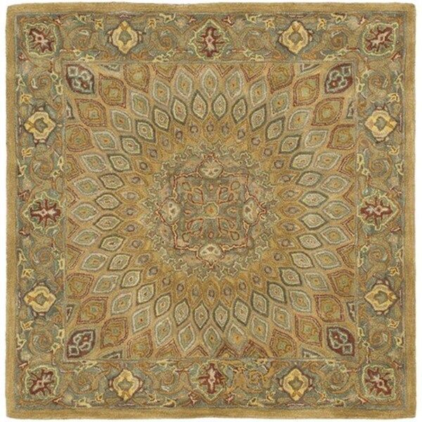 Safavieh Heritage Hand Tufted Square Rug- Light Brown - Grey- 4 x 4 ft. - HG914A-4SQ