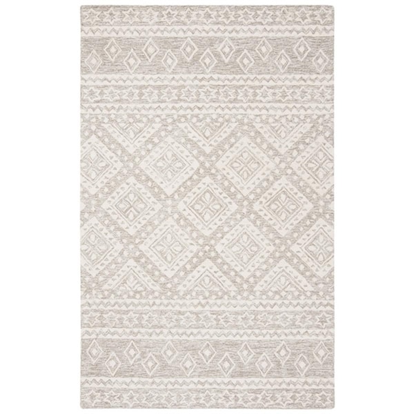 Safavieh 2 ft. 3 in. x 7 ft. Micro-Loop 500 Rectangle Hand-Tufted Rug Gray & Ivory - MLP501F-27