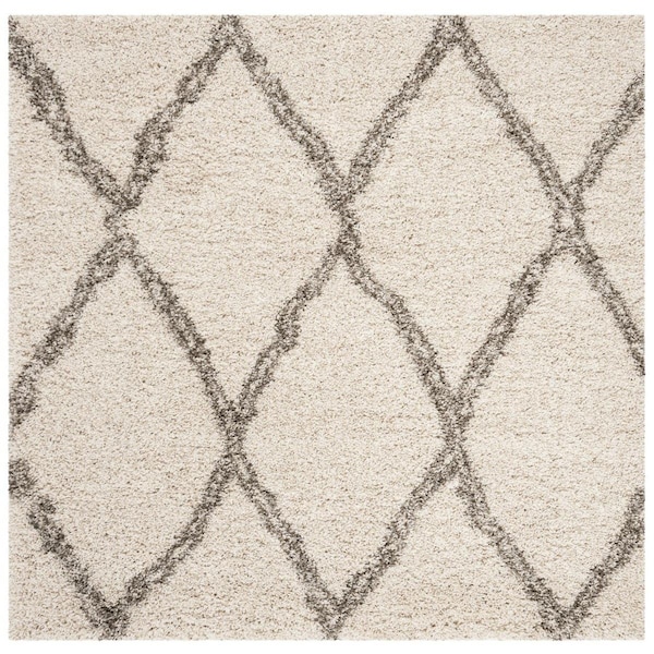 Safavieh Hudson Shag 300 Power Loomed Square Area RugIvory & Grey 5 x 5 ft. - SGH329A-5SQ