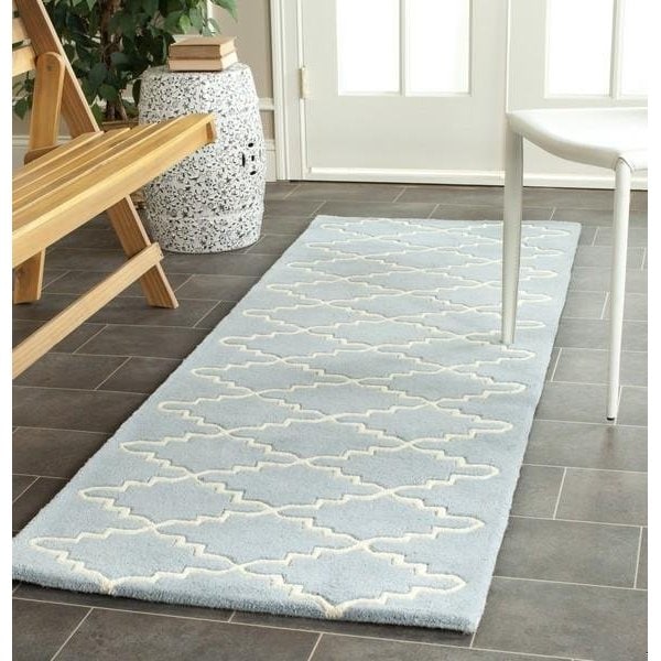 Safavieh Chatham Hand Tufted Rectangle Rug- Blue - Ivory- 3 x 5 ft. - CHT721B-3
