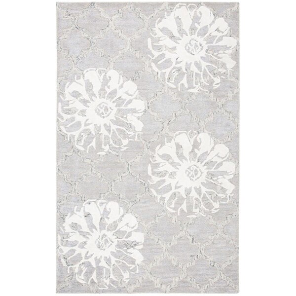 Safavieh 4 x 6 ft. Glamour Rectangle Area RugSilver & Ivory - GLM662F-4