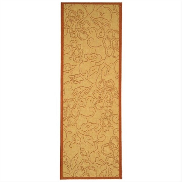 Safavieh 2 Ft. -4 In. X 6 Ft. -7 In. Runner Indoor-Outdoor Courtyard- Natural And Terra- Machine Made Rug - CY2726-3201-27
