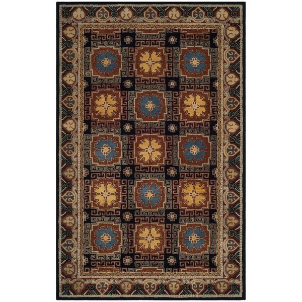 Safavieh Heritage Hand Tufted Rectangle RugNavy & Orange 4 x 6 ft. - HG742N-4