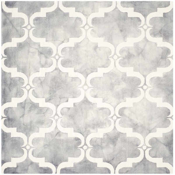 Safavieh Dip Dye Hand Tufted Square Rug- Grey - Ivory- 7 x 7 ft. - DDY536C-7SQ