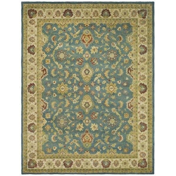 Safavieh 3 ft.-6 in. x 3 ft.-6 in. Round Traditional Antiquity- Blue and Beige Hand Tufted Rug - AT15A-4R