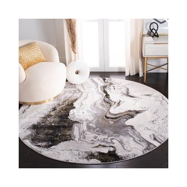 Safavieh 2 x 8 ft. Amelia Contemporary Runner Power Loomed Area Rug, Grey & Gold - ALA277G-28