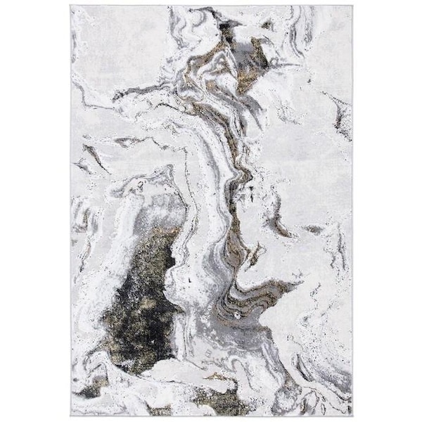 Safavieh 2 x 8 ft. Amelia Contemporary Runner Power Loomed Area Rug, Grey & Gold - ALA277G-28