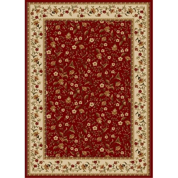 Radici Usa 1593-1130-RED Como Rectangular Red Traditional Italy Area Rug- 3 ft. 3 in. W x 4 ft. 11 in. H - 1593/1130/RED