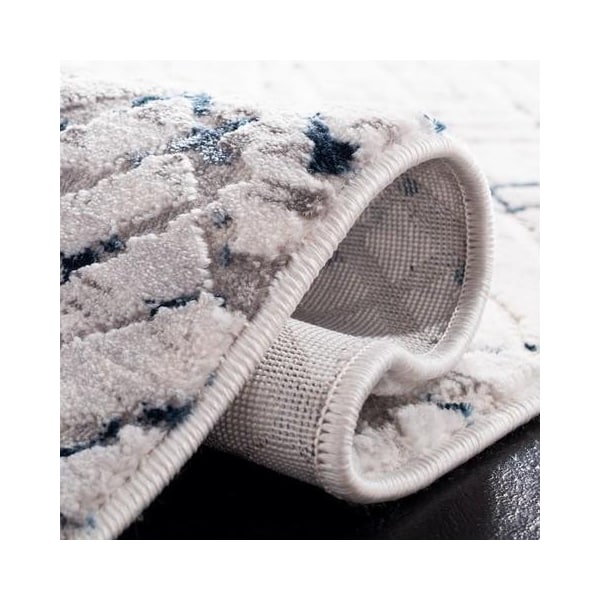 Safavieh 4 x 6 ft. Amalfi 500 Power Loomed Rectangle RugCream & Navy - AMF552B-4