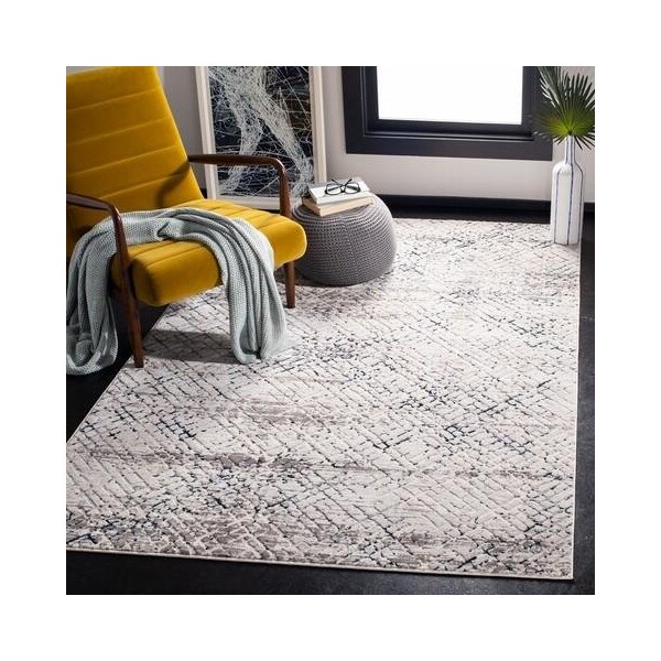 Safavieh 4 x 6 ft. Amalfi 500 Power Loomed Rectangle RugCream & Navy - AMF552B-4