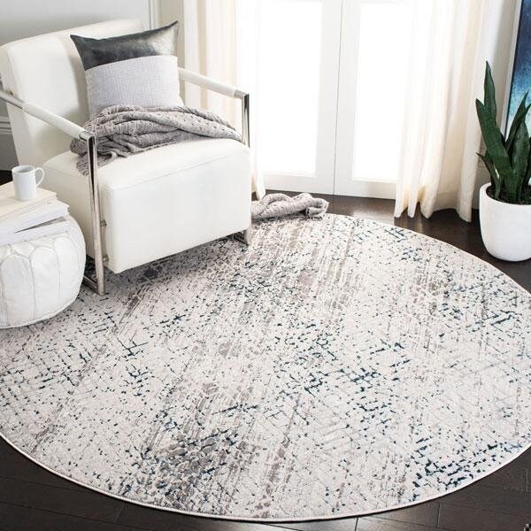 Safavieh 4 x 6 ft. Amalfi 500 Power Loomed Rectangle RugCream & Navy - AMF552B-4