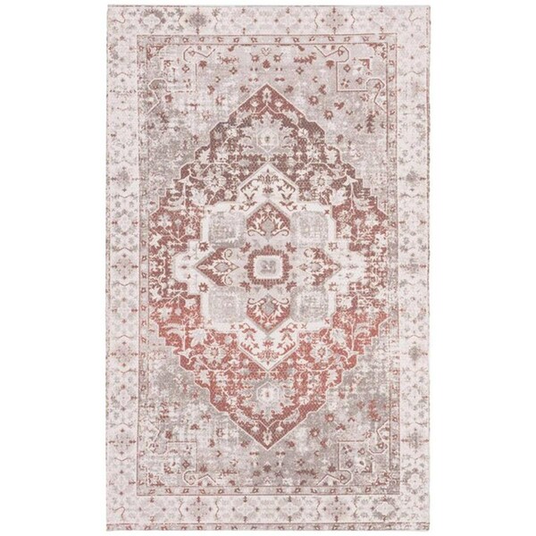 Safavieh 4 x 6 ft. Saffron Rectangle Power Loomed Traditional RugIvory & Rust - SFN389A-4