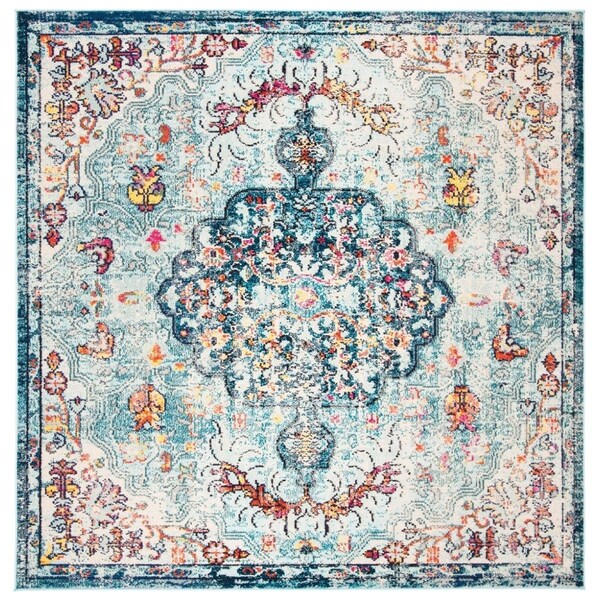 Safavieh 9 x 9 ft. Madison 400 Power Loomed Square Area Rug Navy & Light Blue - MAD447K-9SQ