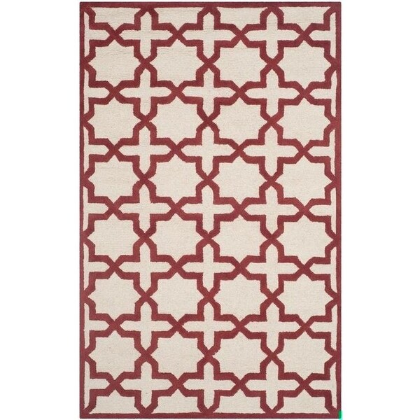 Safavieh Cambridge Hand Tufted Square RugIvory & Rust 6 x 6 ft. - CAM125I-6SQ