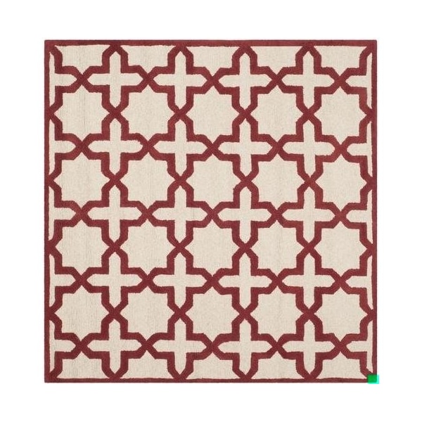 Safavieh Cambridge Hand Tufted Square RugIvory & Rust 6 x 6 ft. - CAM125I-6SQ