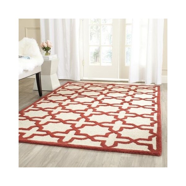 Safavieh Cambridge Hand Tufted Square RugIvory & Rust 6 x 6 ft. - CAM125I-6SQ