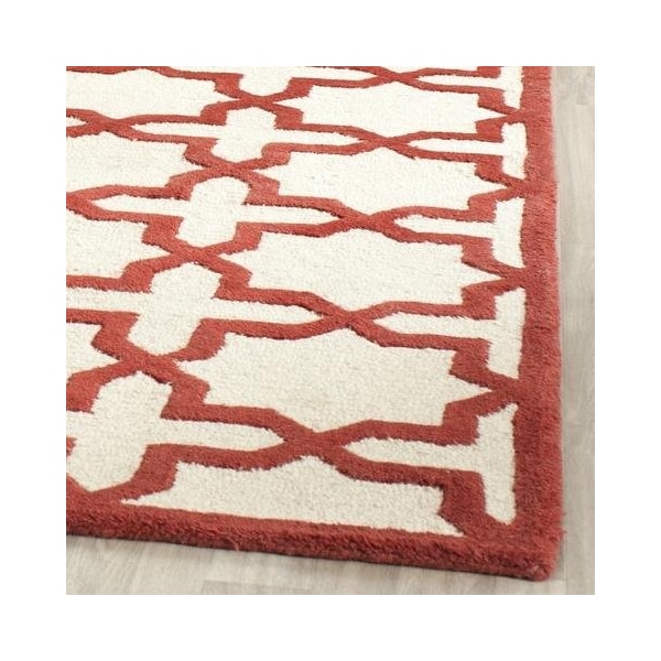 Safavieh Cambridge Hand Tufted Square RugIvory & Rust 6 x 6 ft. - CAM125I-6SQ