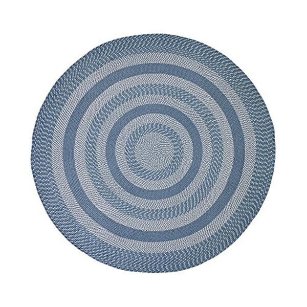 Work-Of-Art 6 ft. Round Newport Chenille Rug - Slat Blue - WO1859374