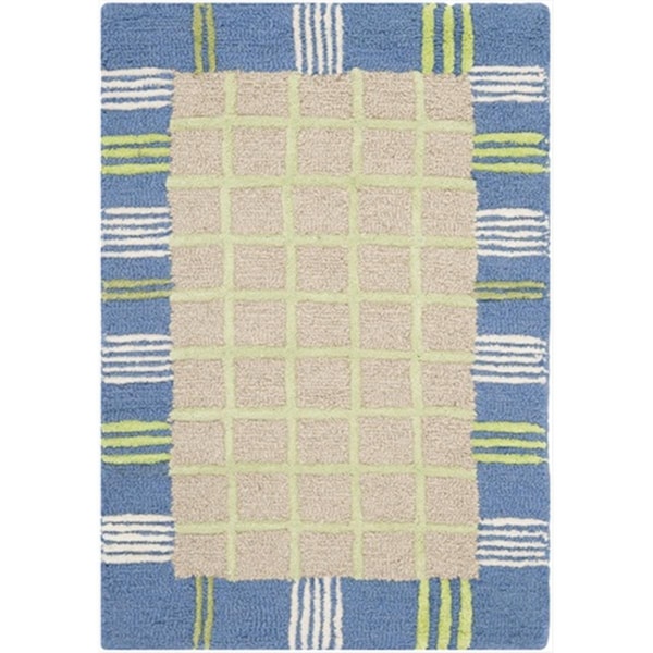 Safavieh 3 x 5 ft. Small Rectangle Novelty Kids Taupe and Blue Hand Tufted Rug - SFK320A-3