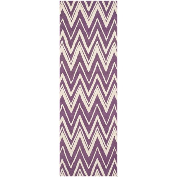 Safavieh 8 x 10 ft. Cambridge Hand Tufted Large Rectangle Area RugPurple & Ivory - CAM711P-8