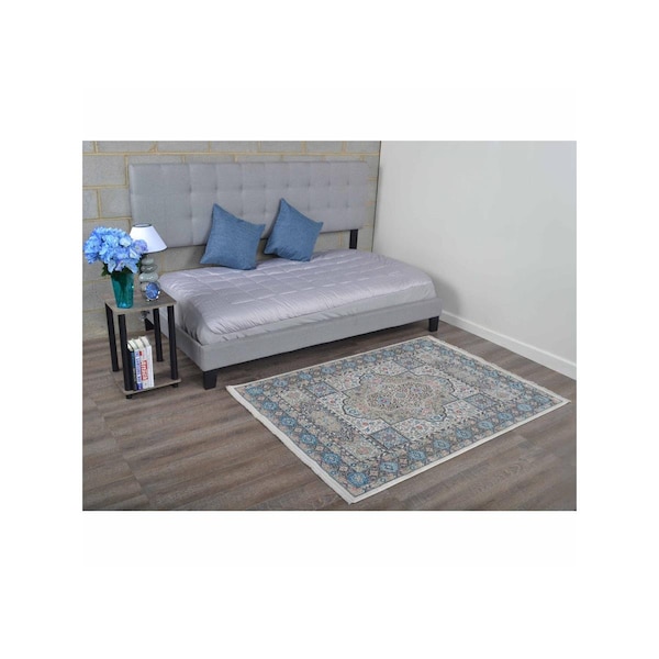 Jensendistributionservices 2 ft. x 3 ft. 10 in. Machine Woven Crossweave Polyester Oriental Rectangle Area Rug, Multi Color - MI1556825