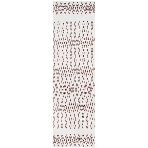 Safavieh Cedar Brook Hand Loomed Runner Rug, Ivory and Rust - 2 ft.-3 in. x 8 ft. - CDR501D-28