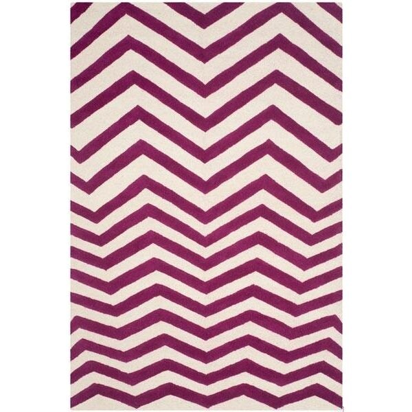 Safavieh Cambridge Hand Tufted Rectangle RugIvory & Fuchsia 5 x 8 ft. - CAM714F-5