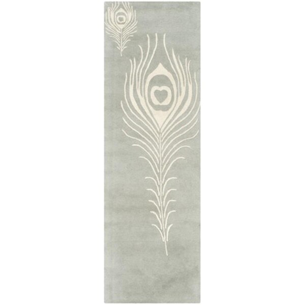 Safavieh Soho Hand Tufted Runner Rug- Grey - Ivory- 2 ft. 6 in. x 12 ft. - SOH704C-212