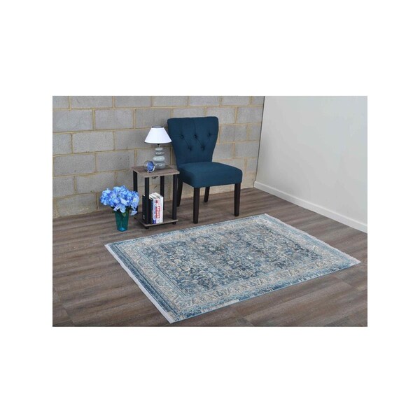 Jensendistributionservices 2 ft. x 3 ft. 10 in. Machine Woven Crossweave Polyester Oriental Rectangle Area Rug, Grey & Blue - MI1550170