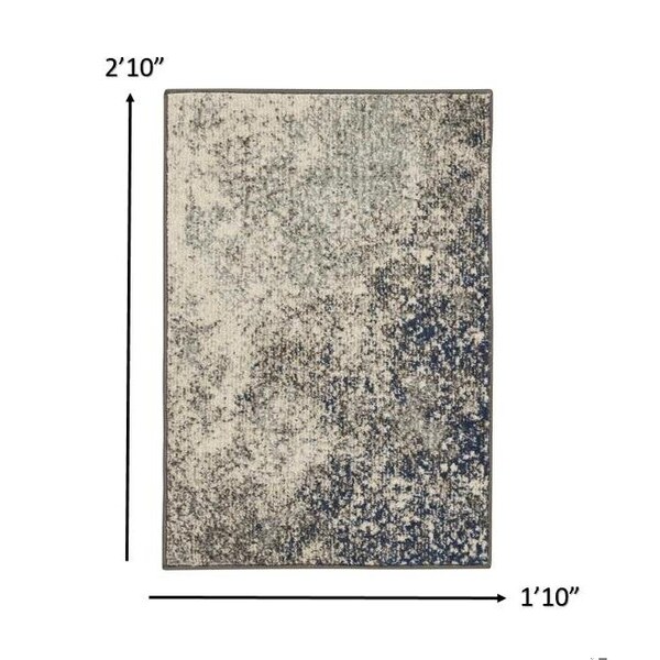 Homeroots 2 x 3 ft. Charcoal & Ivory Abstract Scatter Area Rug - 385289