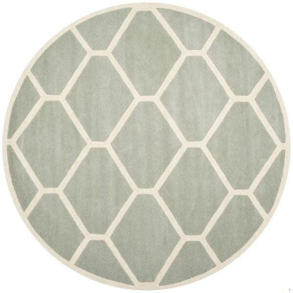Safavieh 3 Ft. x 5 Ft. Rectangle- Contemporary Chatham Grey And Ivory Hand Tufted Rug - CHT738E-3