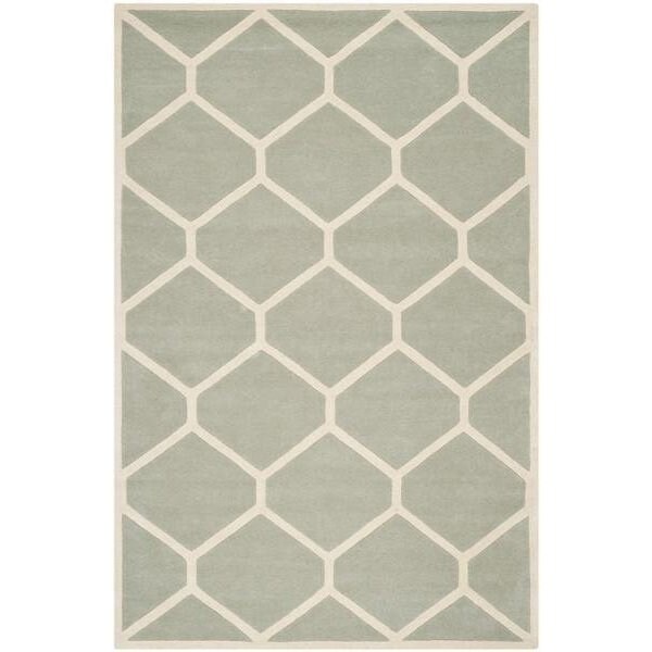 Safavieh 3 Ft. x 5 Ft. Rectangle- Contemporary Chatham Grey And Ivory Hand Tufted Rug - CHT738E-3