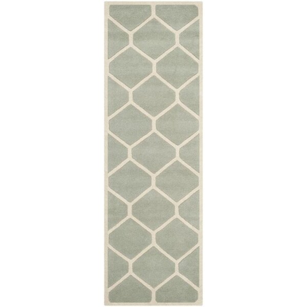 Safavieh 3 Ft. x 5 Ft. Rectangle- Contemporary Chatham Grey And Ivory Hand Tufted Rug - CHT738E-3