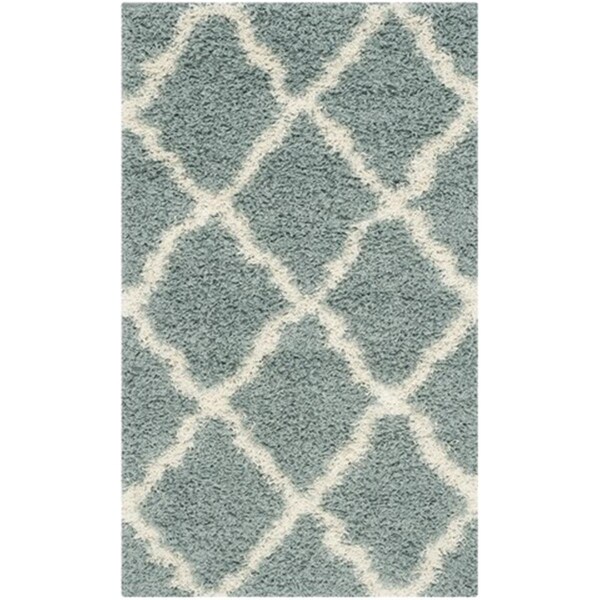 Safavieh Dallas Shag Power Loomed Rectangle Rug- Light Blue - Ivory- 3 x 5 ft. - SGD257C-3