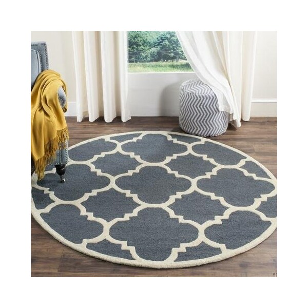 Safavieh 5 x 8 ft. Cambridge Hand Tufted Medium Rectangle Area RugDark Grey & Ivory - CAM140X-5