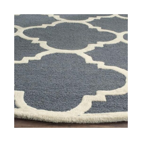 Safavieh 5 x 8 ft. Cambridge Hand Tufted Medium Rectangle Area RugDark Grey & Ivory - CAM140X-5