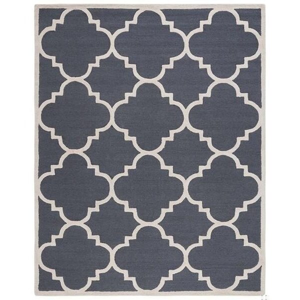 Safavieh 5 x 8 ft. Cambridge Hand Tufted Medium Rectangle Area RugDark Grey & Ivory - CAM140X-5