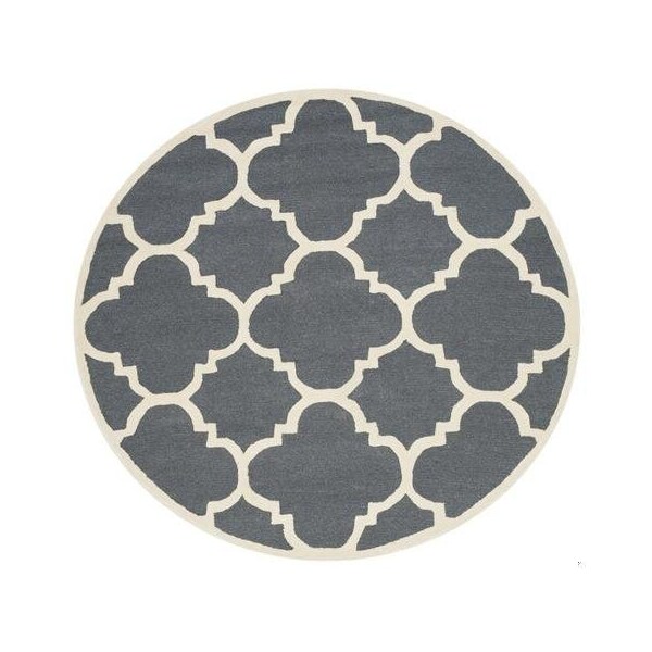 Safavieh 5 x 8 ft. Cambridge Hand Tufted Medium Rectangle Area RugDark Grey & Ivory - CAM140X-5