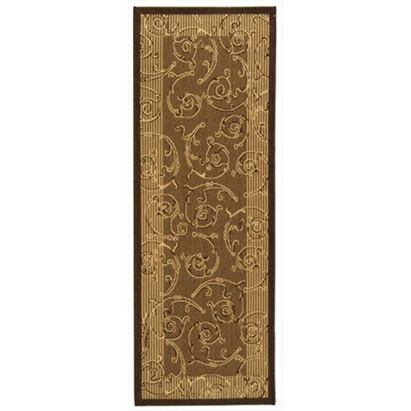 Safavieh 2 Ft. - 4 In. X 6 Ft. - 7 In. Runner- Indoor - Outdoor Courtyard Brown Natural Machine Made Rug - CY2665-3009-27