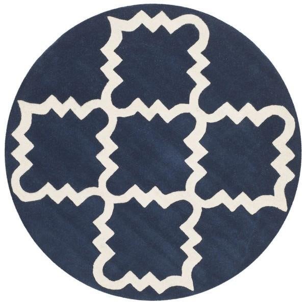 Safavieh 3 x 5 ft. Chatham Hand Tufted Small Rectangle Area RugDark Blue & Ivory - CHT753C-3
