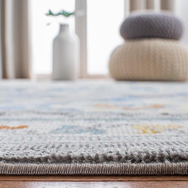Safavieh 9 x 12 ft. Aria Bohemian Rectangle Power Loomed Rug Gray & Blue - ARA129F-9