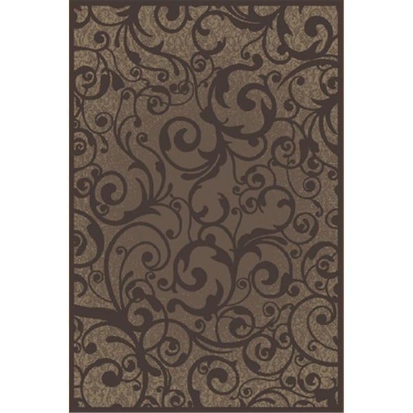 Auric 1845-0043-BROWN Pisa Rectangular Brown Contemporary Turkey Area Rug- 2 ft. 2 in. W x 7 ft. 7 in. H - AU3167743