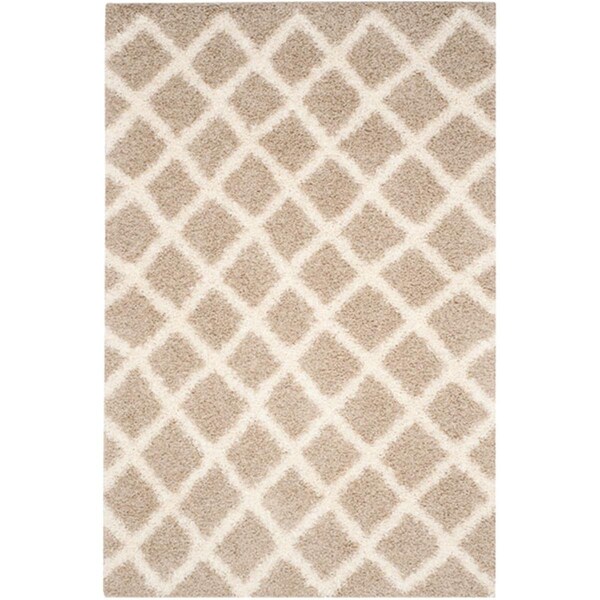 Safavieh Dallas Shag Large Rectangle Area RugBeige & Ivory 10 x 14 ft. - SGD258D-10