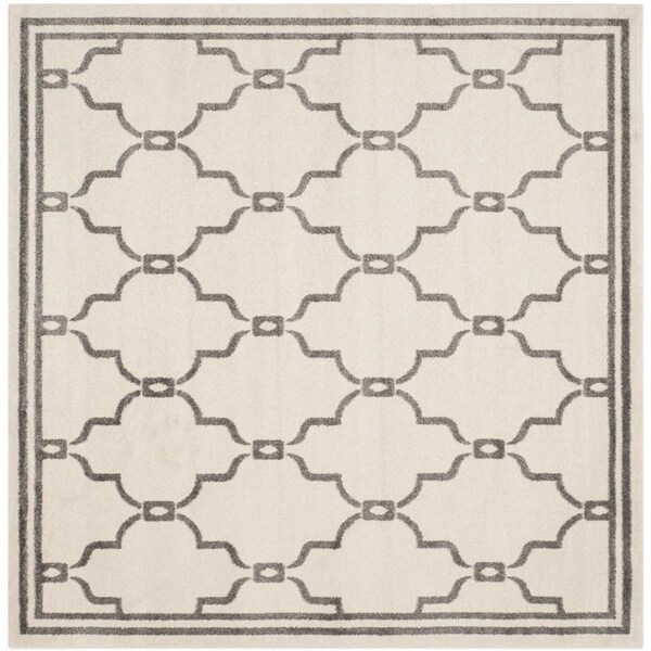 Flowers First 5 x 5 ft. Square Amherst Power Loomed Area Rug, Ivory & Grey - FL1860175
