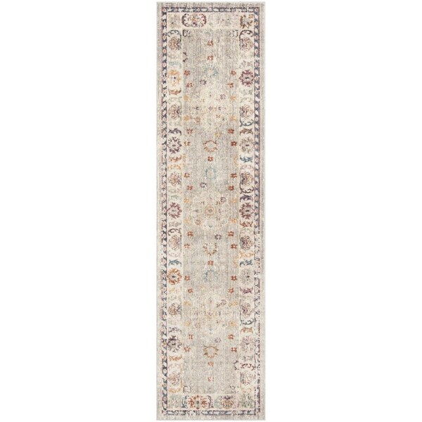 Safavieh Illusion Power Loomed Runner Rug, Light Grey and Cream - 2 ft.-3 in. x 8 ft. - ILL708L-28