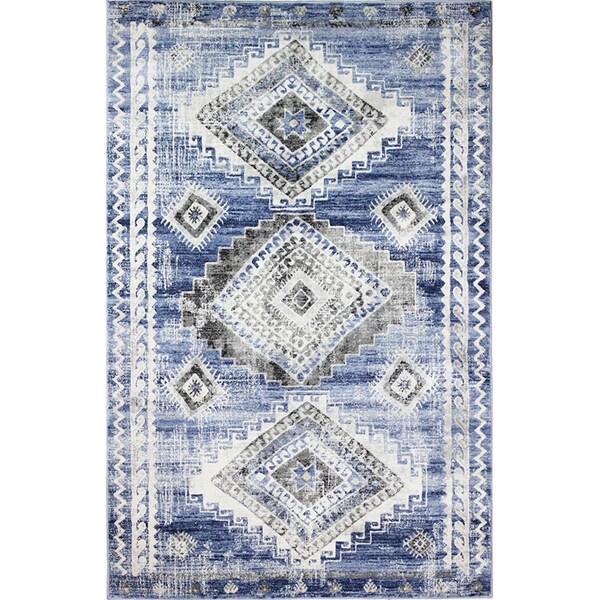 Bashian 8 ft. 6 in. x 11 ft. 6 in. Sierra Collection Polpropylene Power Loom Area Rug, Light Blue - S231-LBL-9X12-SE1008