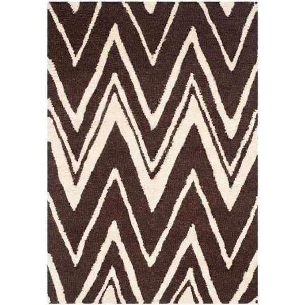 Safavieh 6 x 6 ft. Cambridge Hand Tufted Square Area RugBrown & Ivory - CAM711R-6SQ