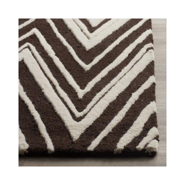 Safavieh 6 x 6 ft. Cambridge Hand Tufted Square Area RugBrown & Ivory - CAM711R-6SQ